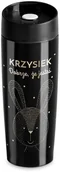 Kubki termiczne - Murrano Kubek Termiczny Termos Czarny Króliczek GRAWER KUB-C-021 - miniaturka - grafika 1