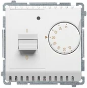 Regulatory i termostaty - Kontakt Simon SA BASIC Regulator temperatury z czujnikiem wewnętrznym, 16A, 230V~. Montaż gniazda na wkręty do puszki; biały BMRT10w.02/11 - miniaturka - grafika 1