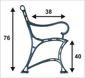 Pozostałe meble ogrodowe - unimet NOGA DO ŁAWKI MIEJSKA Z PODŁOKIETNIKIEM, 6 DESEK - miniaturka - grafika 1