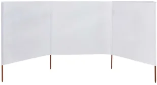 vidaXL Parawan 3-skrzydłowy z tkaniny, 400 x 120 cm, biały - Markizy - miniaturka - grafika 3