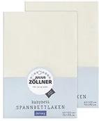 Prześcieradła dla dzieci - Zollner Julius prześcieradło z gumką na łóżko dziecięce, wymiary: 60 x 120 / 70 x 140 cm, w różnych kolorach dwupak écru - miniaturka - grafika 1