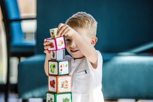 Piramida Zabaw Owoce Warzywa Wieża Edukacyjna 80cm 8268715787 - Zabawki interaktywne dla dzieci - miniaturka - grafika 3