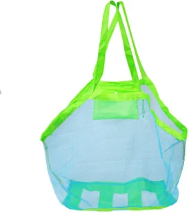 Duża Torba Plażowa XXL Na Plażę z Siatki zielona - Torby i organizery dla mam - miniaturka - grafika 2