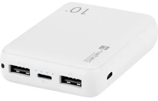 Natec Power Bank Extreme Media Trevi Compact 10000mAh 2x USB + 1x USB-C Biały - Powerbanki - miniaturka - grafika 2