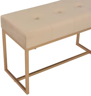 vidaXL Ławka, 80 cm, beżowa, aksamitna vidaXL - Ławki do przedpokoju - miniaturka - grafika 4