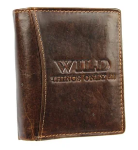 Wild Portfel Męski Skórzany Skóra Licowa Mały Pionowy Bez Zapięcia 5505 - Portfele - miniaturka - grafika 2