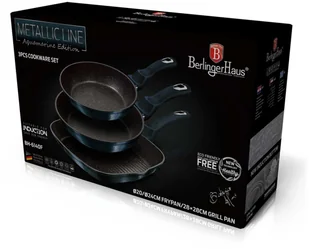 Berlinger Haus Zestaw 3 patelni granitowych 20/24/28cm bh-6140 aquamarine BH-6140 Kinghoff - Patelnie - miniaturka - grafika 8