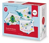 Zabawki kreatywne - Rayher Rayher 53996000 kreatywny zestaw Monster urodziny dziecka opakowanie do majsterkowania, na osiem proporczyków z potworami i turkusowymi elementami dekoracyjnymi, z dużą zabawą, malowaną i klejoną 53996000 - miniaturka - grafika 1