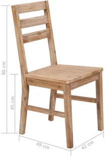vidaXL Krzesła jadalniane, 2 szt., lite drewno akacjowe - Krzesła - miniaturka - grafika 5