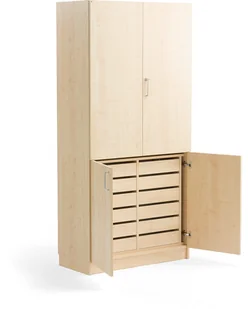AJ Produkty Wysoka szafa THEO, 12 szuflad, brzoza - Szafy biurowe - miniaturka - grafika 2