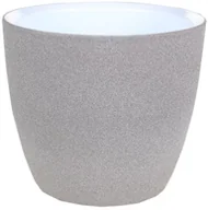 Donice - Cermax Osłonka doniczki 17 cm jasny grafit struktura 30117/141 - miniaturka - grafika 1