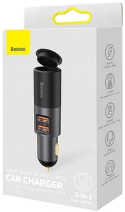 Baseus Share Together ładowarka samochodowa 2x USB / gniazdo zapalniczki 120W Quick Charge Power Delivery szary (CCBT-D0G) - Ładowarki samochodowe - miniaturka - grafika 6