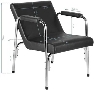 GABBIANO fotel do myjni fryzjerskiej gb1004a czarny P136805 - Fotele fryzjerskie - miniaturka - grafika 8