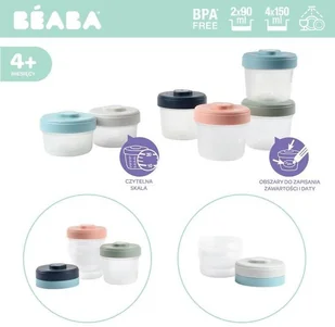 Beaba Zestaw słoiczków Clip 6 szt. (2x90ml + 4x150ml) solution-bc-7161-0 - Akcesoria do karmienia - miniaturka - grafika 3