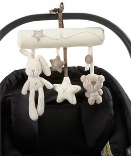 Zawieszka na wózek nosidełko szaro biała zwierzaki - Zawieszki dla dzieci i niemowląt - miniaturka - grafika 5