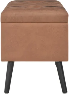 vidaXL Stołki ze schowkami, 3 szt., brązowe, sztuczna skóra vidaXL - Pufy i podnóżki - miniaturka - grafika 5