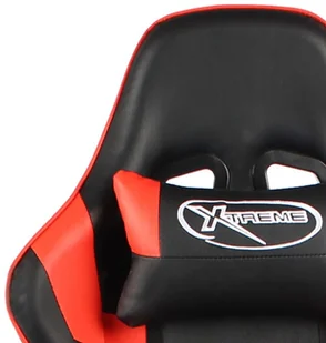 vidaXL Obrotowy fotel gamingowy z podnóżkiem, czerwony, PVC 20497 - Fotele gamingowe - miniaturka - grafika 7