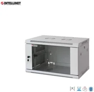 Szafy rack - Intellinet Szafa wisząca zmontowana 6U 600x450 Rack 19\" szklane drzwi szara 918114 - miniaturka - grafika 1