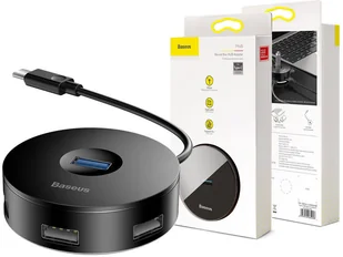 Baseus Hub USB Baseus CAHUB-G01 3x USB 2.0 1x USB 3.0 kolor czarny - Huby USB - miniaturka - grafika 17