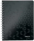 Notesy i bloczki - Leitz Kołonotatnik Wow A5 W Kratkę Z Okładką Z Pp Czarny 134L953 - miniaturka - grafika 1