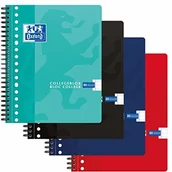 Notesy i bloczki - OXFORD Collegeblock / notatnik A5 w linie 160 stron, 90 g/m, 17 otworów, zestaw 5 sztuk, 4 kolory 400075588 - miniaturka - grafika 1