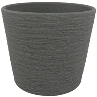 Donice - Cermax Osłonka doniczki 19 cm ciemny grafit struktura 81519/CGS - miniaturka - grafika 1