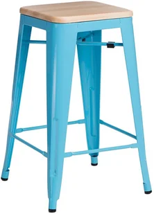 D2.DESIGN Hoker Paris Wood 65cm nieb. sosna natura 94564 - Taborety i hokery - miniaturka - grafika 2