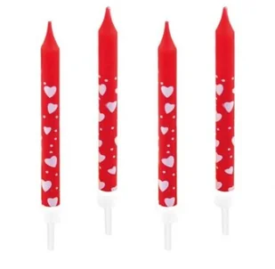 AMSCAN Świeczki czerwone serduszka 10 sztuk - Kinder party - miniaturka - grafika 3