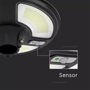 V-tac Oprawa Ogrodowa Solarna 10W Czujnik Ruchu TIMER PILOT IP65 VT-65W 6500K 1500lm - Lampy ogrodowe - miniaturka - grafika 5