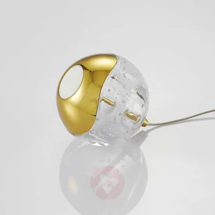 Lampenwelt com Lampa wisząca LED Hayley szklana kula 1-pkt. złota - Lampy sufitowe - miniaturka - grafika 5