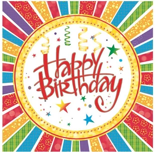 POL Serwetki urodzinowe Happy Birthday - 33 cm - 20 szt. SLOG-044301 - Dekoracje i nakrycia stołu na imprezę - miniaturka - grafika 2