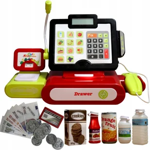 Duża Kasa Sklepowa Fiskalna dla Dzieci Kalkulator - Zabawy w naśladowanie dorosłych - miniaturka - grafika 3