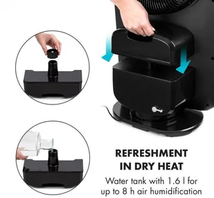 Klarstein Cool Tropic wentylator stojący z nawilżaczem powietrza 48W 2820m/h czerwony VTSA5-Cool Tropic RD - Klimatory - miniaturka - grafika 7