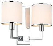 Lampy ścienne - Orlicki Design Kinkiet Casa 2 punktowy chrom parette cromo kremowe abażury - Casa parette cromo - miniaturka - grafika 1