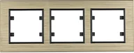 Klawisze i ramki - Hager LUMINA-PASSION-Ramka-3-krotna-pozioma-aluminium-mosiądz WL9234 - miniaturka - grafika 1