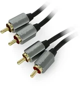 Kable - Kruger&Matz Kruger Matz Przewód 2xRCA - 2xRCA czarny - 3m LEC-16582 - miniaturka - grafika 1