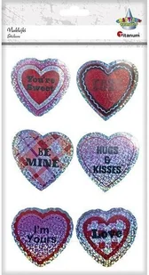 Titanum Holo serca 3D samoprzylepne mix rozmiarów 6szt - Pozostałe akcesoria dla plastyków - miniaturka - grafika 2