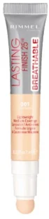 Rimmel Lasting Finish BREATHABLE 25h Korektor 001 Light Ivory 7ml 3614224668402 - Korektory pod oczy - miniaturka - grafika 2