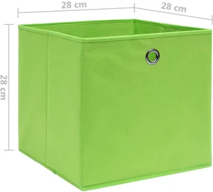 vidaXL vidaXL Pudełka z włókniny, 4 szt., 28x28x28 cm, zielone - Pudła i pojemniki do przechowywania - miniaturka - grafika 4