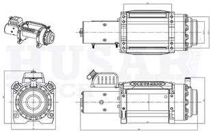 519 Husar 51973692 Wyciągarka Husar z liną stalową uźwig 2200lbs 9979 kg długość liny 28,5m) 73692-uniw - Wciągarki - miniaturka - grafika 2