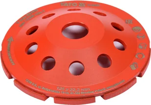 Yato DIAMENTOWA TARCZA SZLIFIERSKA 125MM GWINT M14 DO SZLIFOWANIA BETONU I JASTRYCHU PRZY POMOCY SZLIFEREK KATOWYCH LUB SZLIFIEREK DO YT-60322 - Materiały ścierne - miniaturka - grafika 3
