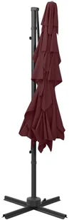 vidaXL 4-poziomowy parasol na aluminiowym słupku, bordowy, 250x250 cm 313824 - Parasole ogrodowe - miniaturka - grafika 6