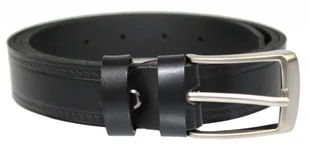 Arucce (PL) Pasek Skórzany Męski ARUCCE (PL) CZARNY "NITKA" 30 mm Skóra Naturalna DW EXTRA - Paski - miniaturka - grafika 4