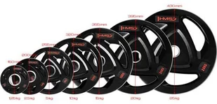 HMS TOX01 CZARNY TALERZ OLIMPIJSKI OGUMOWANY 1.25 KG - Pozostały sprzęt siłowy - miniaturka - grafika 4
