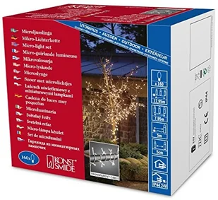 Konstsmide Konstsmide 2376-003 Microlight łańcuch świetlny / do użytku na zewnątrz (IP44) / transformator zewnętrzny 24 V / zgrzewany / 160 przezroczystych żarówek / przezroczysty kabel 7318303760037 - Oświetlenie świąteczne - miniaturka - grafika 2