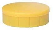 Magnesy - Maul Magnes Maulsolid, okrągły magnes, nietłukące się tworzywo sztuczne, siła przyczepności 300 g, 20 x 7,5 mm, żółty, 6162013, 10 sztuk 6162013 - miniaturka - grafika 1