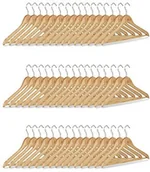 Wieszaki i stojaki - Relaxdays wieszak drewniany zestaw, do spodni, wieszak na ubrania, hak obrotowy, HB: 22,5 x 44,5 cm, naturalny, różne zestawy 10021850_755 - miniaturka - grafika 1