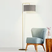 Lampy stojące - Lysne Szara lampa podłogowa BOLIVIA VELUR 500012V/3 - miniaturka - grafika 1