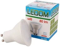 Żarówki LED - Ledom Żarówka LED GU10 220-240V 1W 80lm 6500K biała zimna 246760 - miniaturka - grafika 1