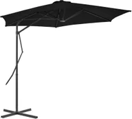 Parasole ogrodowe - vidaXL Parasol ogrodowy na stalowym słupku, czarny, 300x230 cm vidaXL - miniaturka - grafika 1